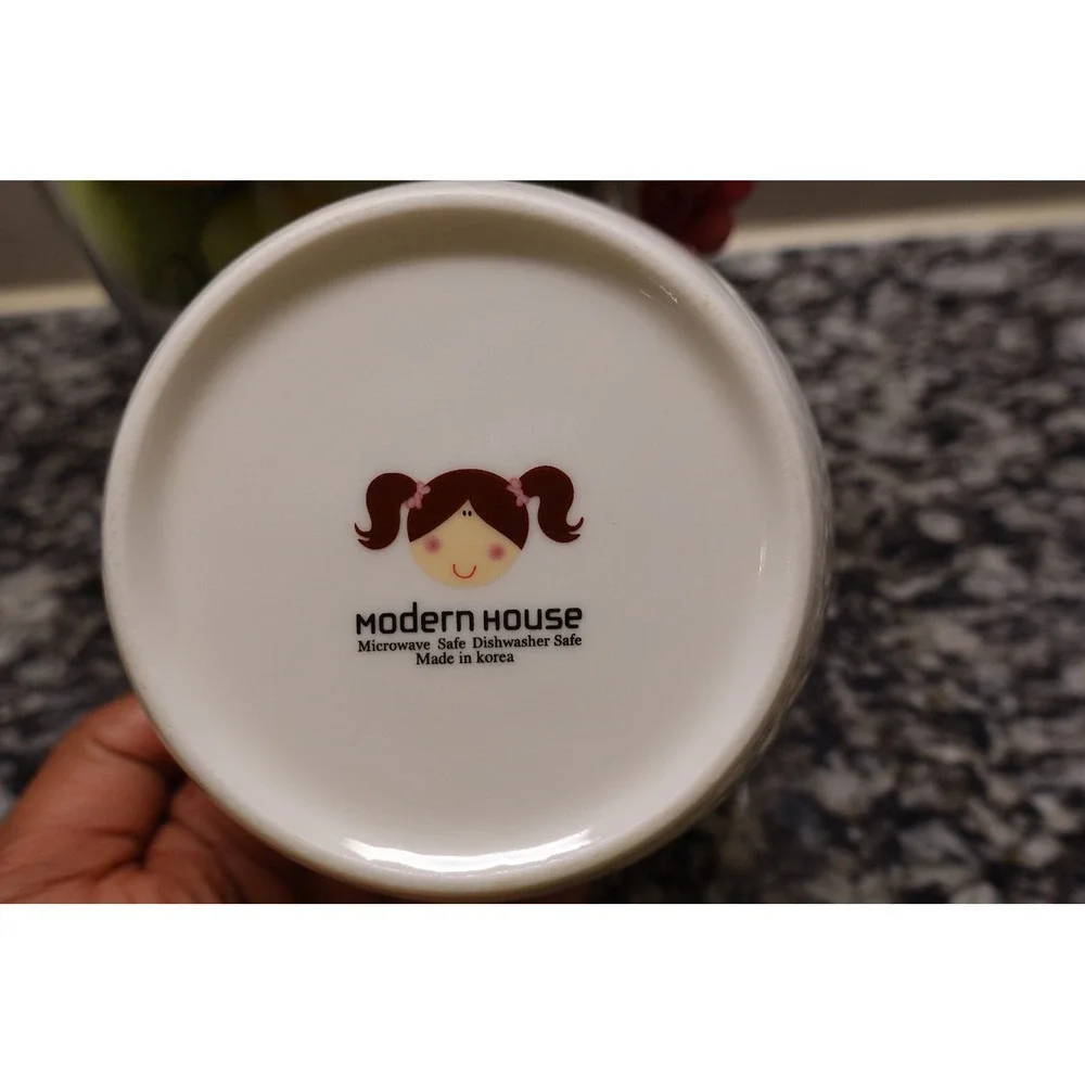 Modern House Kids Ballerina Ceramic Bowl Calorie Scale‎ White Made in Korea